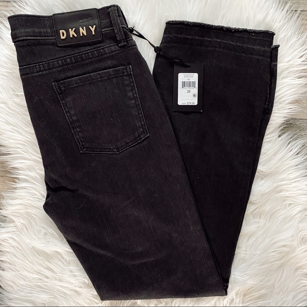 DKNY Stair Step Frayed and Cut Out Jeans - Picture 2 of 7